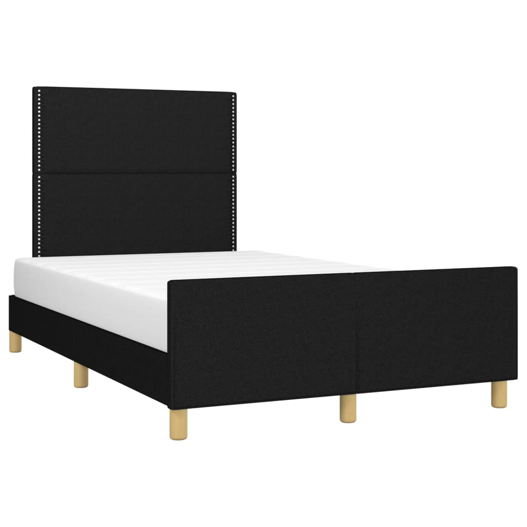 Cadre de lit avec tête de lit Noir 120x200 cm Tissu Lits & cadres de lit vidaXL   