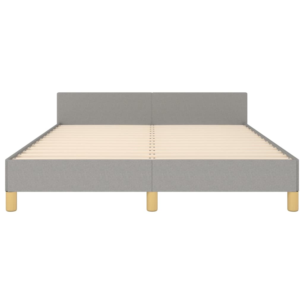 Cadre de lit avec tête de lit Gris clair 140x190 cm Tissu Lits & cadres de lit vidaXL   