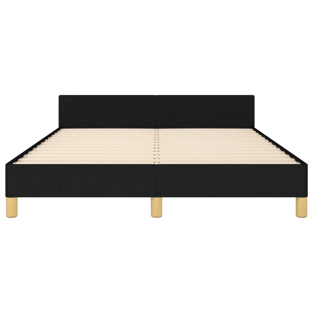 Cadre de lit avec tête de lit Noir 140x190 cm Tissu Lits & cadres de lit vidaXL   