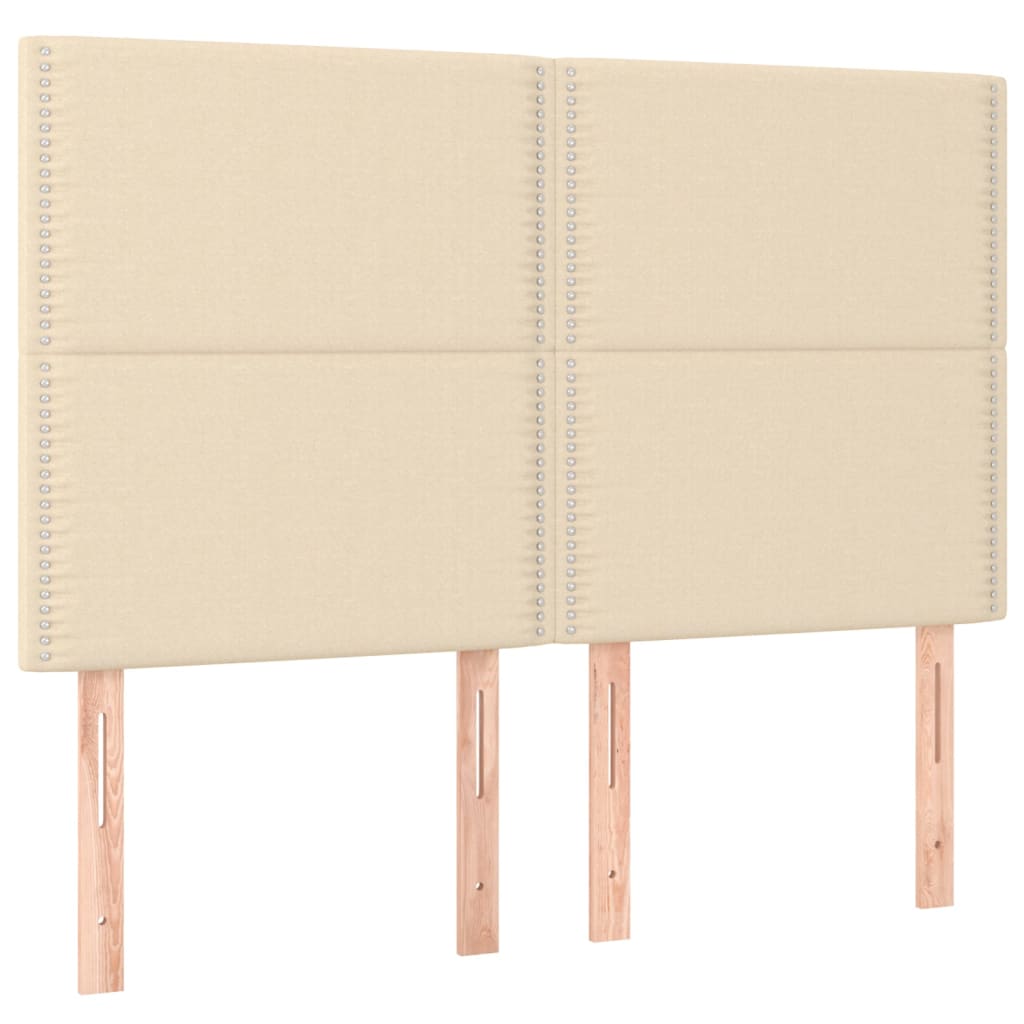 Cadre de lit avec tête de lit Crème 140x190 cm Tissu Lits & cadres de lit vidaXL   