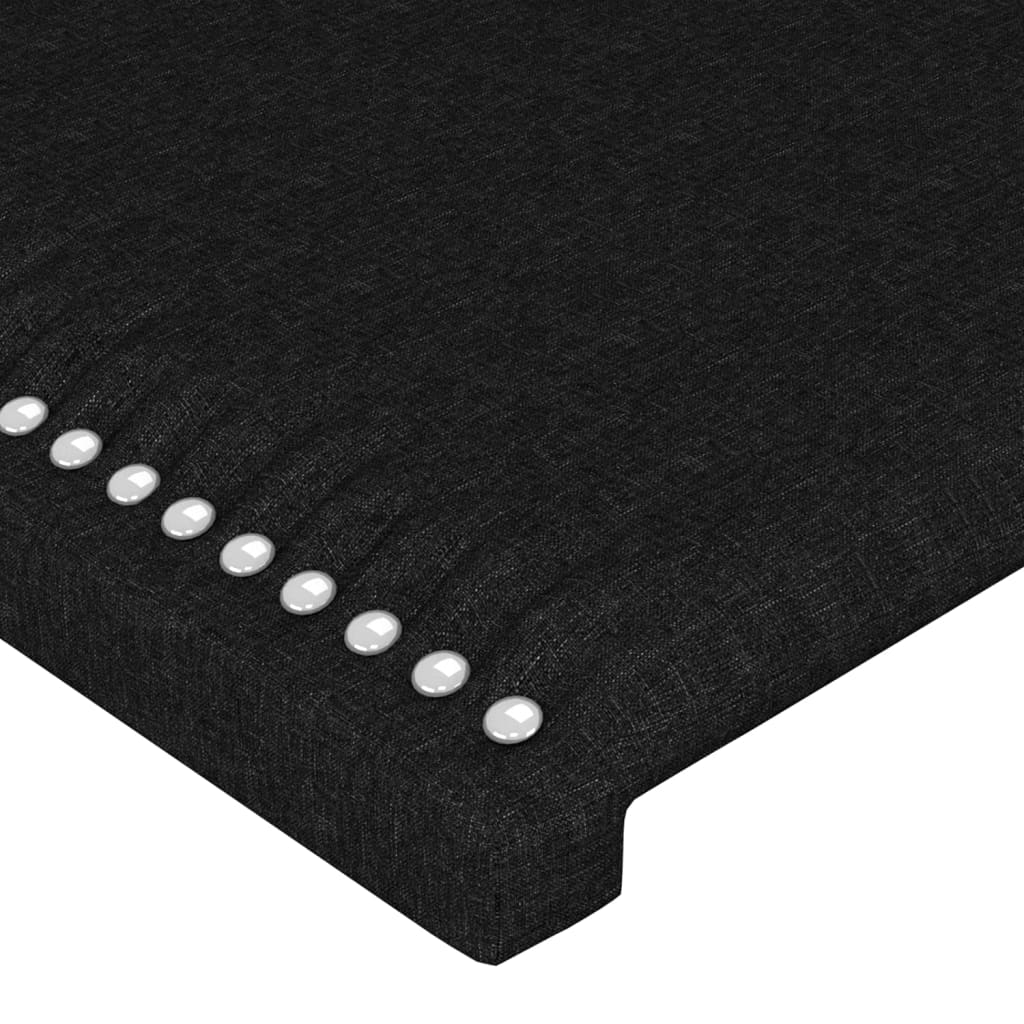 Cadre de lit avec tête de lit Noir 140x200 cm Tissu Lits & cadres de lit vidaXL   
