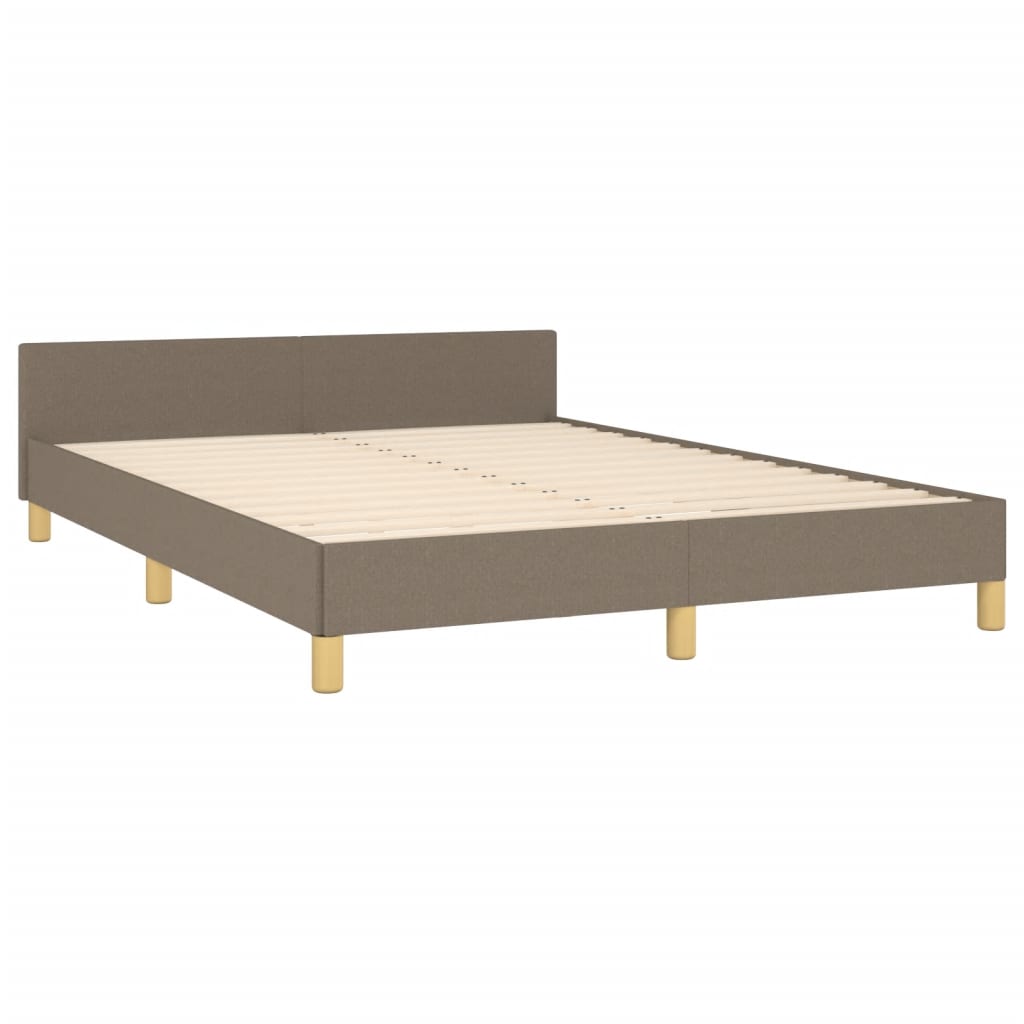 Cadre de lit avec tête de lit Taupe 140x200 cm Tissu Lits & cadres de lit vidaXL   