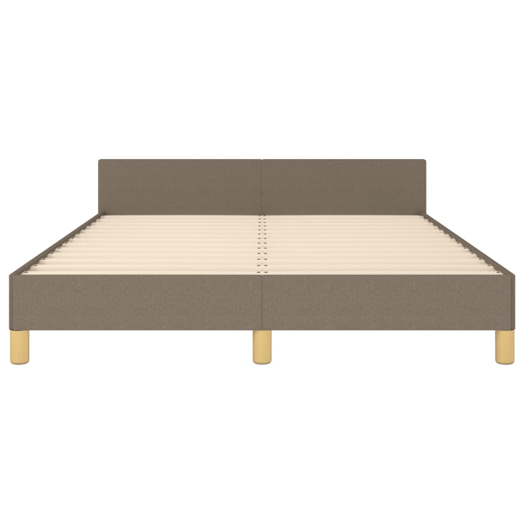 Cadre de lit avec tête de lit Taupe 140x200 cm Tissu Lits & cadres de lit vidaXL   