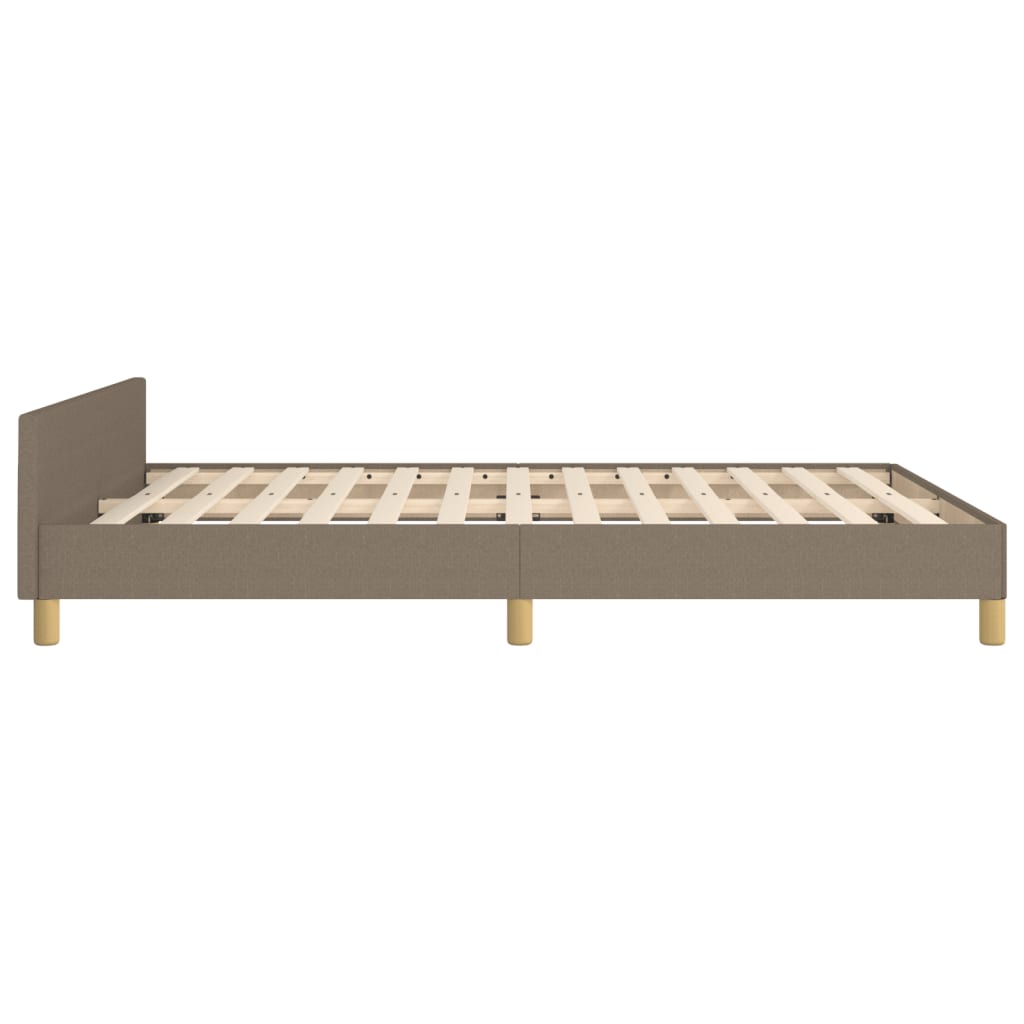 Cadre de lit avec tête de lit Taupe 140x200 cm Tissu Lits & cadres de lit vidaXL   