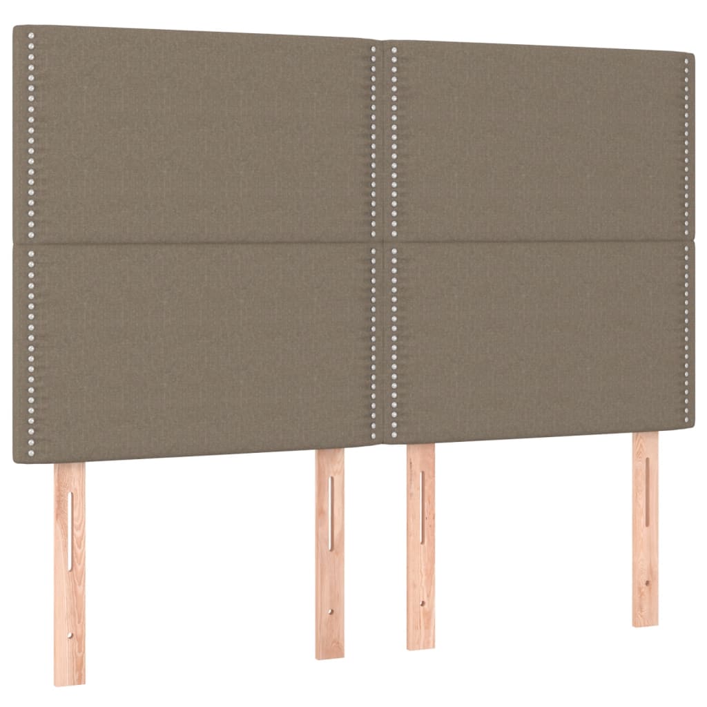 Cadre de lit avec tête de lit Taupe 140x200 cm Tissu Lits & cadres de lit vidaXL   