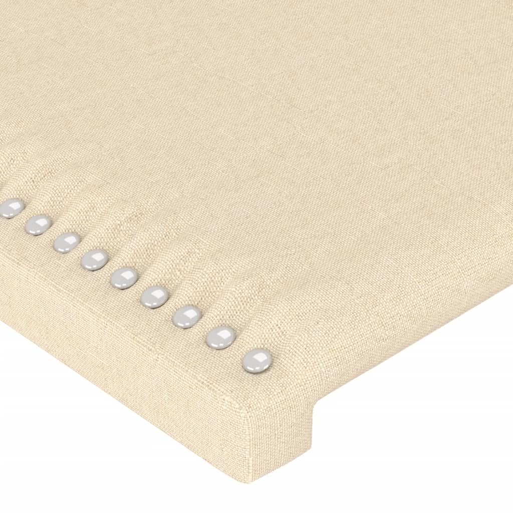 Cadre de lit avec tête de lit Crème 140x200 cm Tissu Lits & cadres de lit vidaXL   
