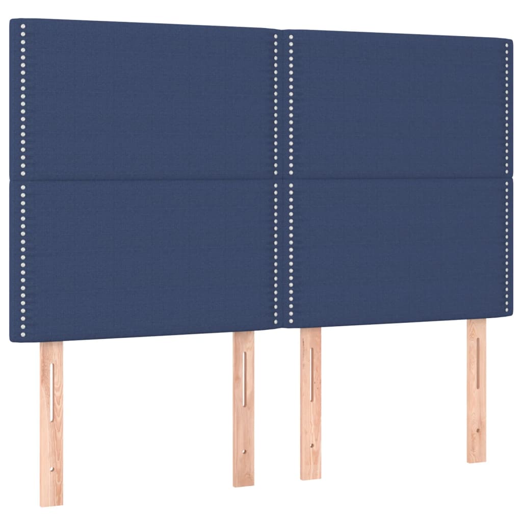 Cadre de lit avec tête de lit Bleu 140 x 200 cm Tissu Lits & cadres de lit vidaXL   