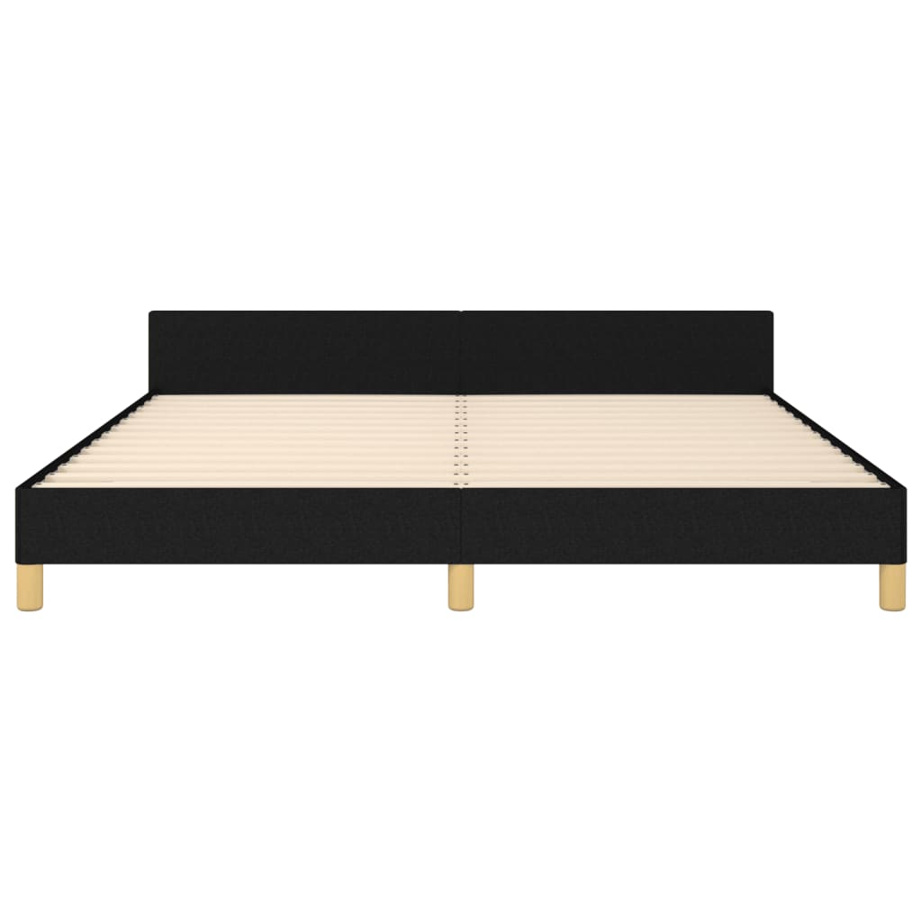 Cadre de lit avec tête de lit Noir 160x200 cm Tissu Lits & cadres de lit vidaXL   