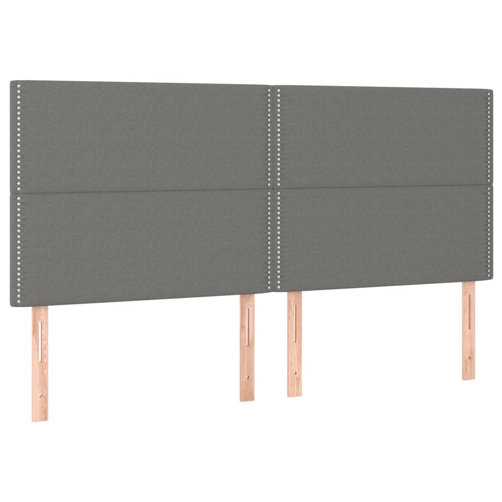 Cadre de lit avec tête de lit Gris foncé 180 x 200 cm Tissu Lits & cadres de lit vidaXL   