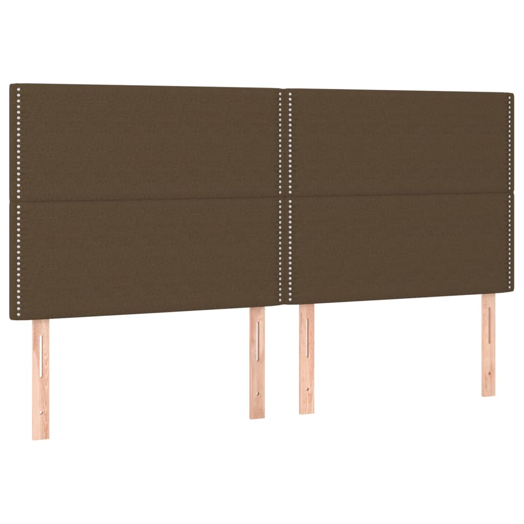 Cadre de lit avec tête de lit Marron foncé 180x200 cm Tissu Lits & cadres de lit vidaXL   