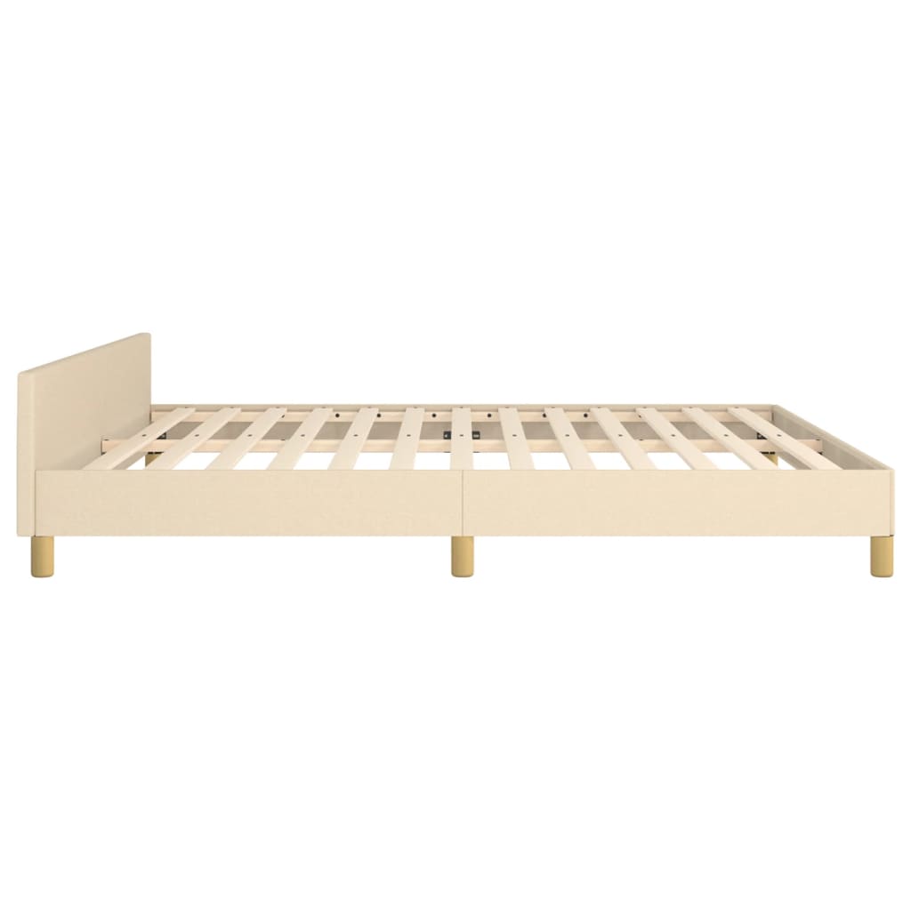 Cadre de lit avec tête de lit Crème 180 x 200 cm Tissu Lits & cadres de lit vidaXL   