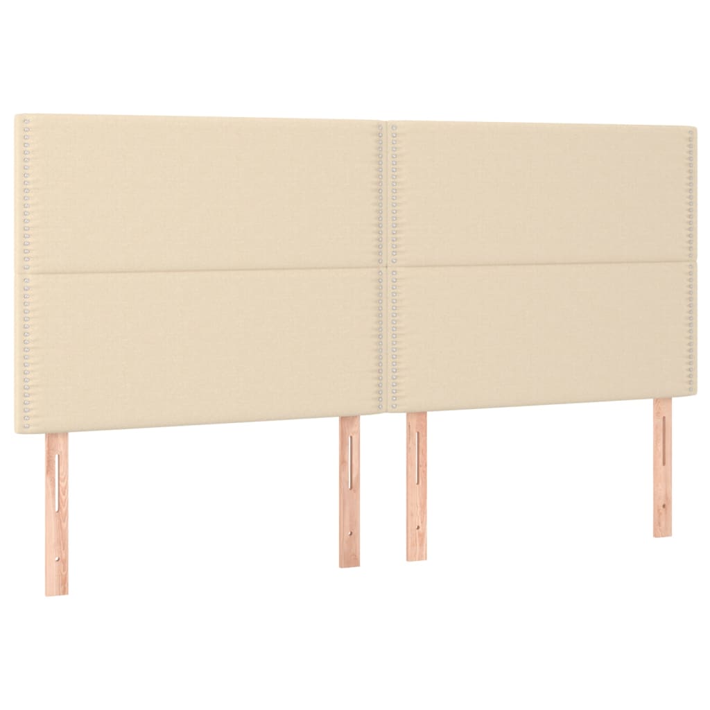 Cadre de lit avec tête de lit Crème 180 x 200 cm Tissu Lits & cadres de lit vidaXL   