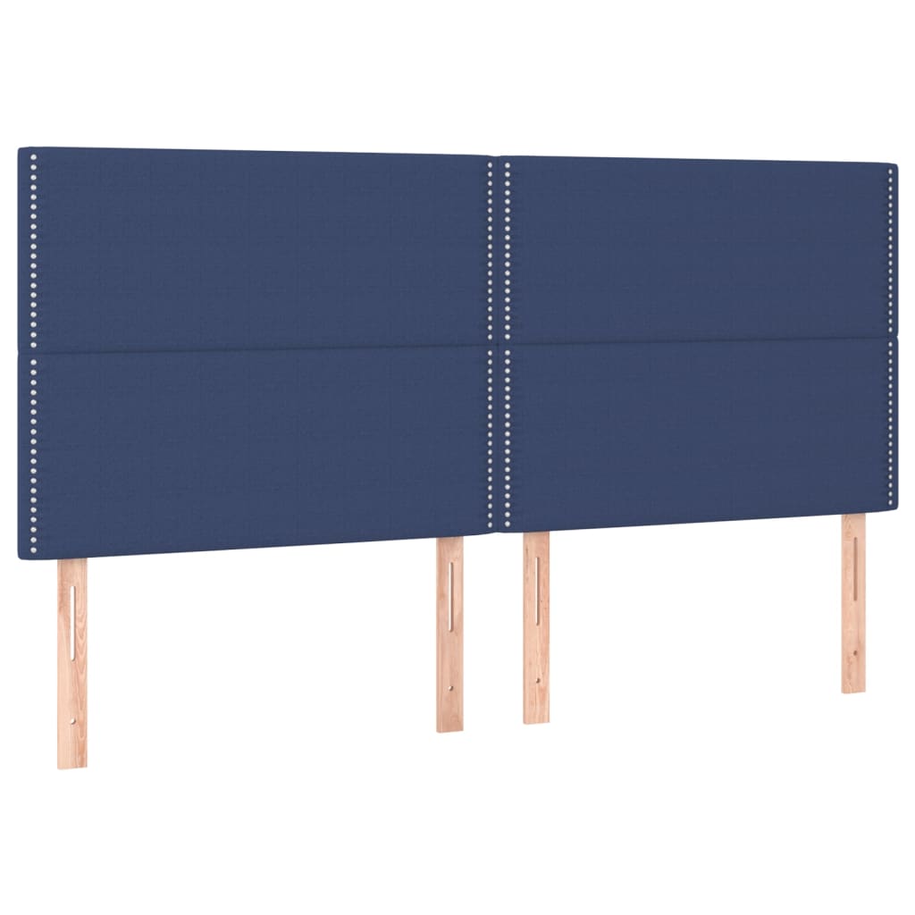 Cadre de lit avec tête de lit Bleu 180 x 200 cm Tissu Lits & cadres de lit vidaXL   