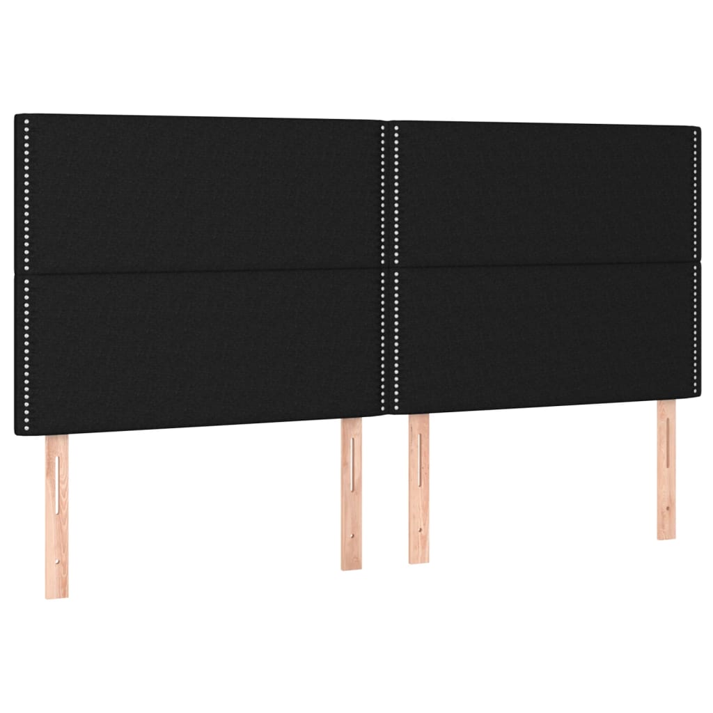 Cadre de lit avec tête de lit Noir 200x200 cm Tissu Lits & cadres de lit vidaXL   