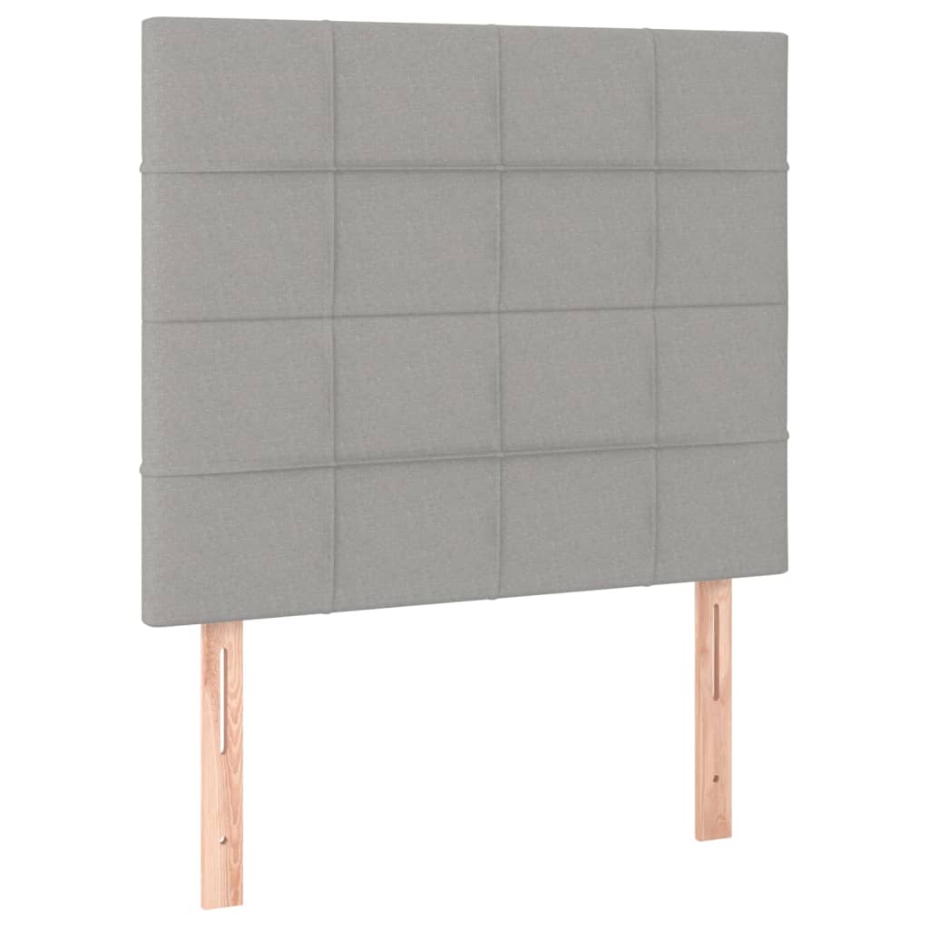 Cadre de lit avec tête de lit Gris clair 80x200 cm Tissu Lits & cadres de lit vidaXL   