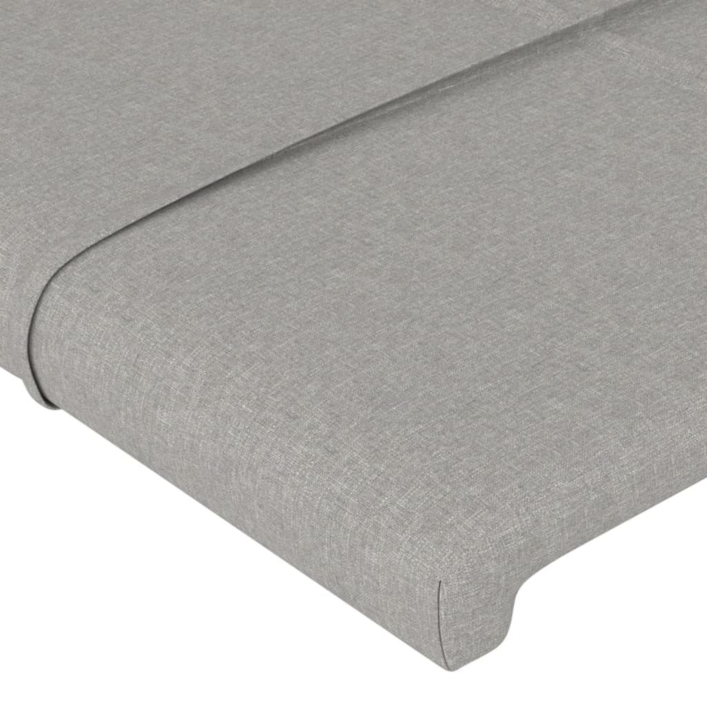 Cadre de lit avec tête de lit Gris clair 80x200 cm Tissu Lits & cadres de lit vidaXL   
