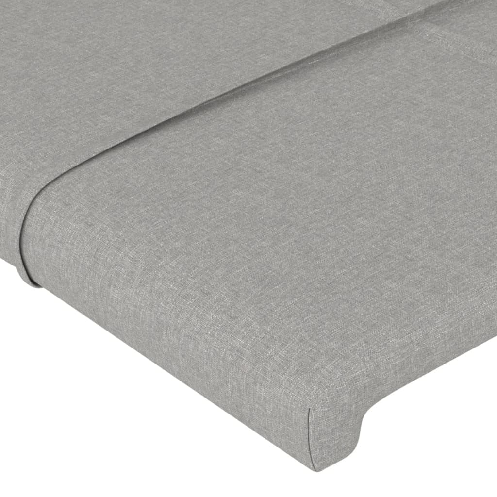 Cadre de lit avec tête de lit Gris clair 160x200 cm Tissu Lits & cadres de lit vidaXL   