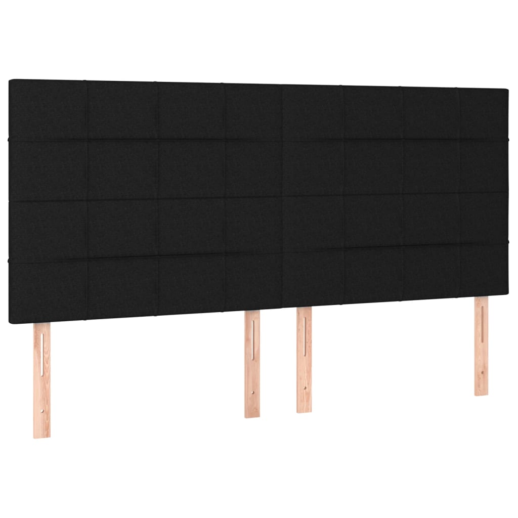 Cadre de lit avec tête de lit Noir 180 x 200 cm Tissu Lits & cadres de lit vidaXL   