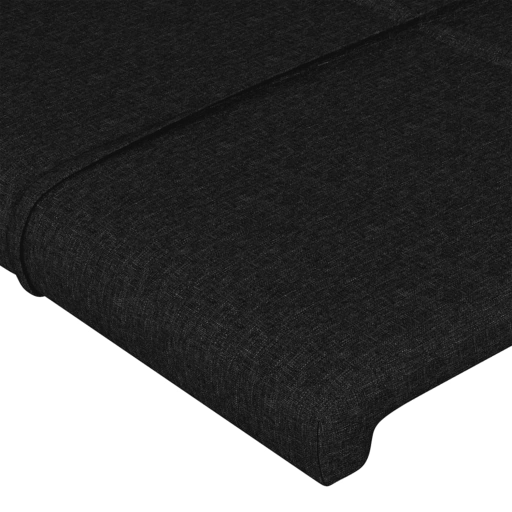 Cadre de lit avec tête de lit Noir 180 x 200 cm Tissu Lits & cadres de lit vidaXL   