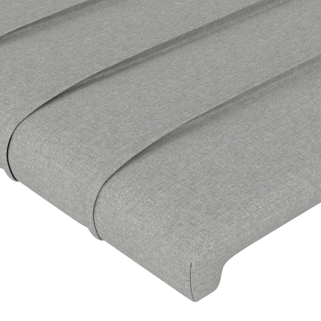 Cadre de lit avec tête de lit Gris clair 120x200 cm Tissu Lits & cadres de lit vidaXL   