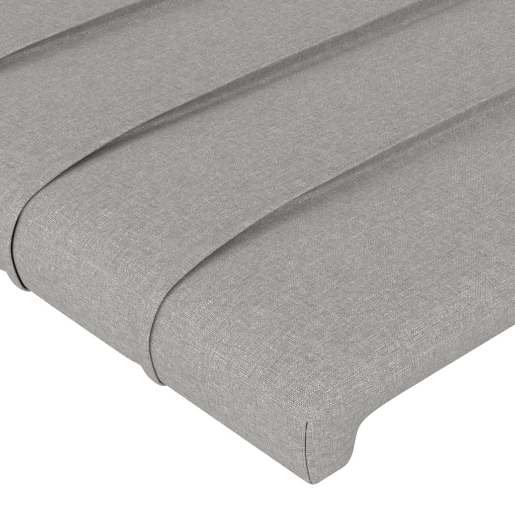 Cadre de lit avec tête de lit Gris clair 200x200 cm Tissu Lits & cadres de lit vidaXL   