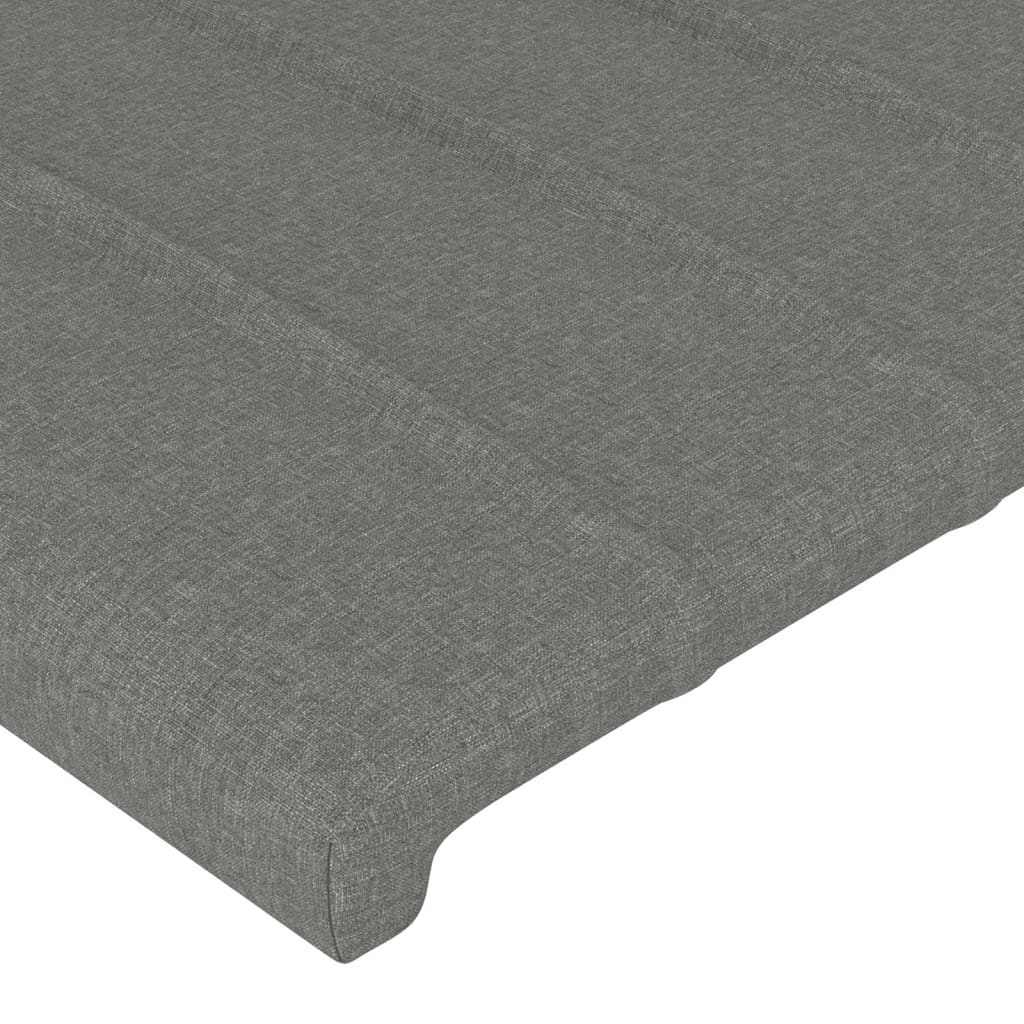 Cadre de lit avec tête de lit Gris foncé 120x200 cm Tissu Lits & cadres de lit vidaXL   