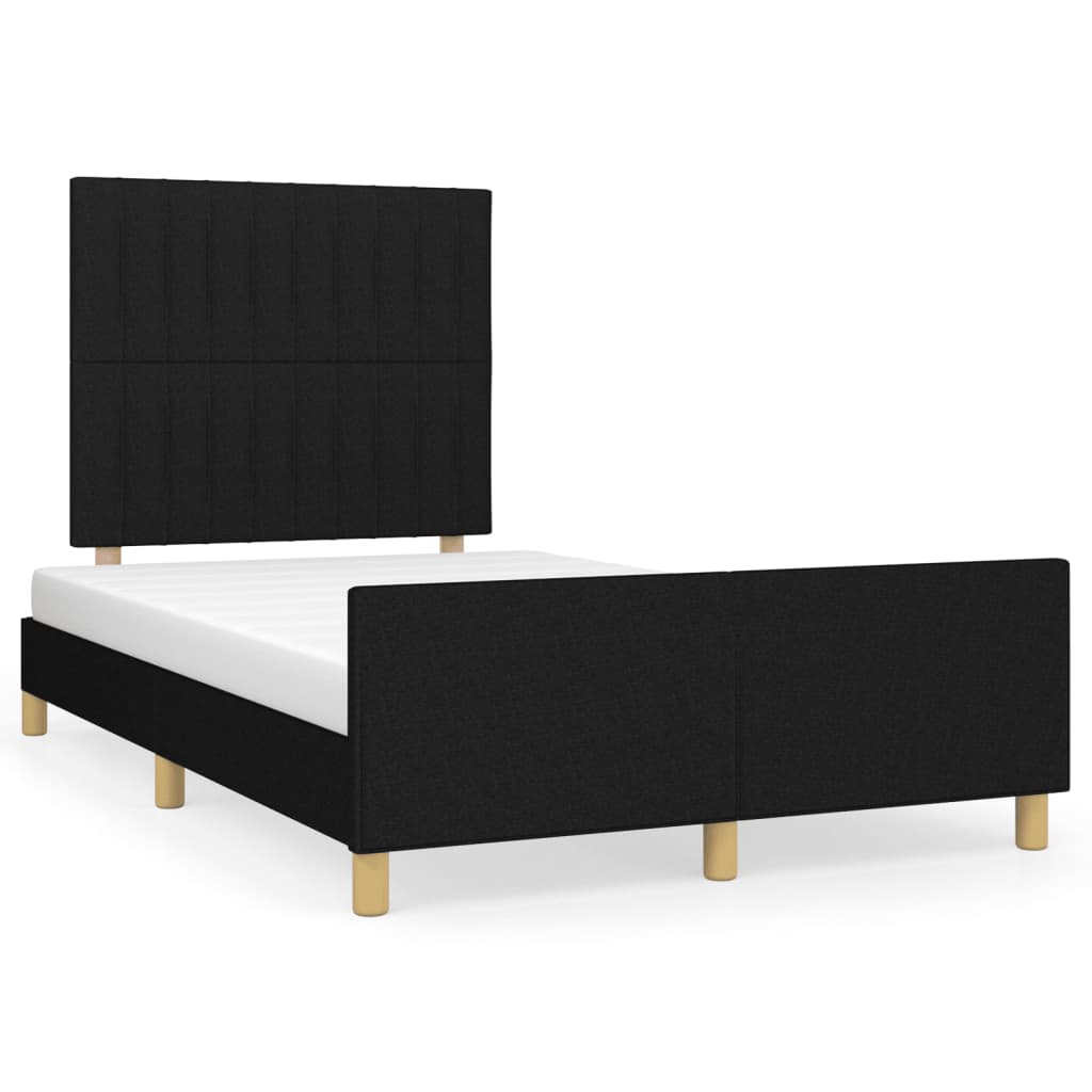 Cadre de lit avec tête de lit Noir 120x200 cm Tissu Lits & cadres de lit vidaXL   