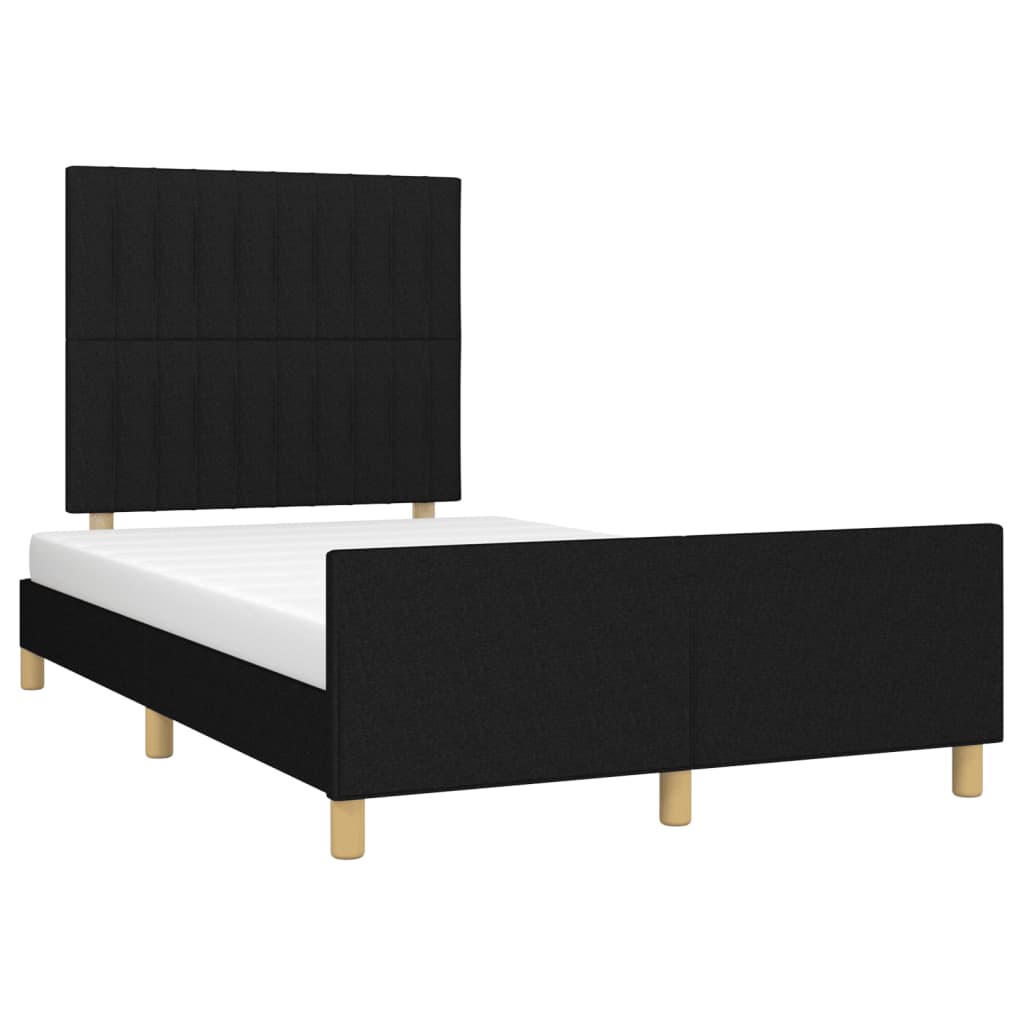 Cadre de lit avec tête de lit Noir 120x200 cm Tissu Lits & cadres de lit vidaXL   