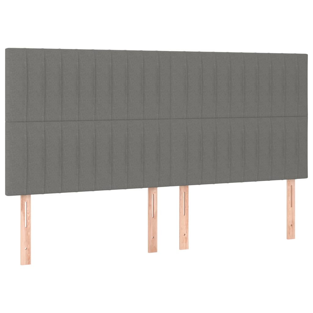 Cadre de lit avec tête de lit Gris foncé 200x200 cm Tissu Lits & cadres de lit vidaXL   