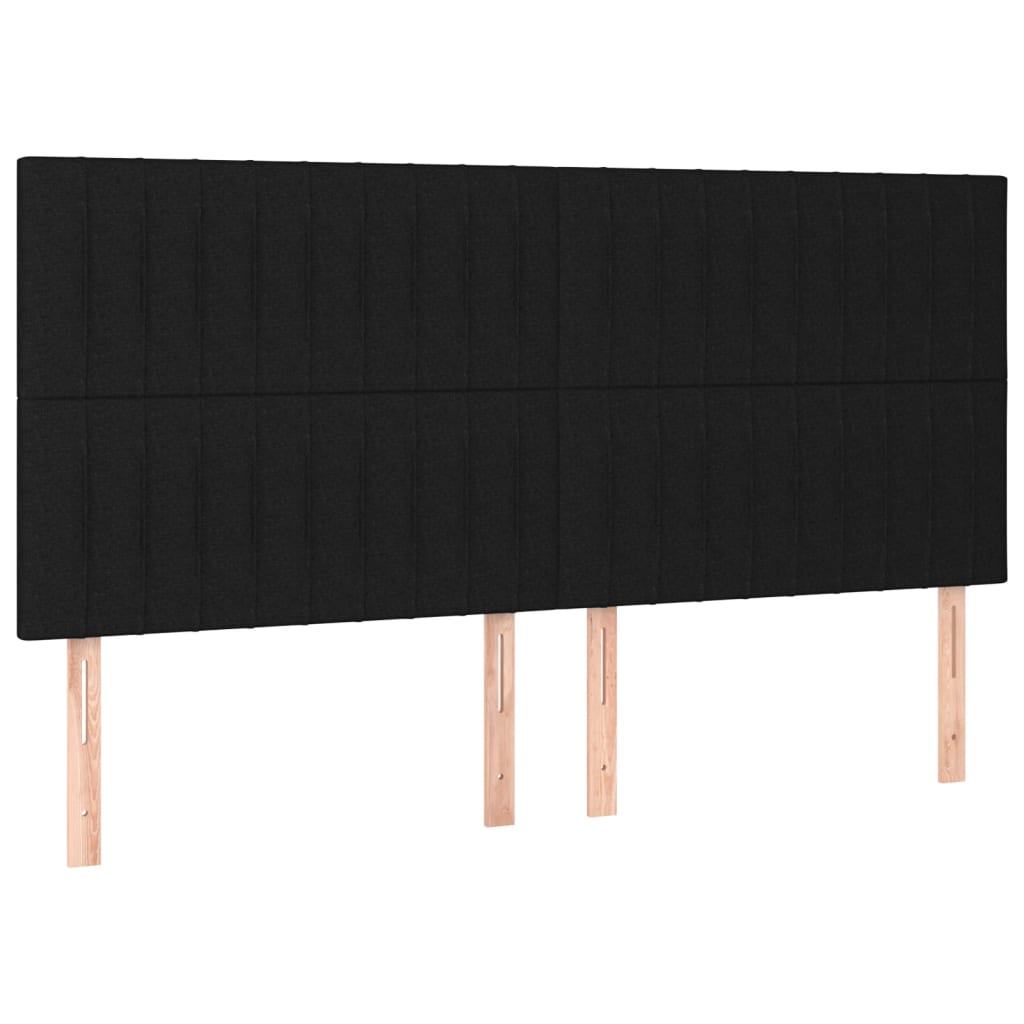 Cadre de lit avec tête de lit Noir 200x200 cm Tissu Lits & cadres de lit vidaXL   