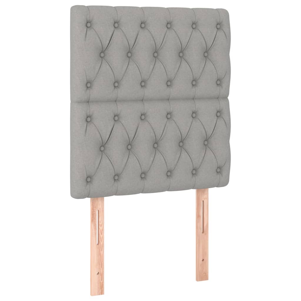 Cadre de lit avec tête de lit Gris clair 80x200 cm Tissu Lits & cadres de lit vidaXL   