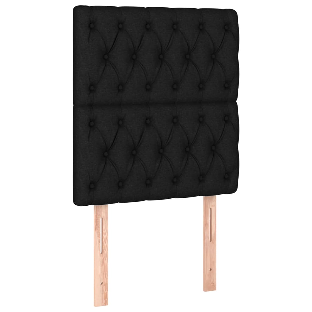 Cadre de lit avec tête de lit Noir 80x200 cm Tissu Lits & cadres de lit vidaXL   