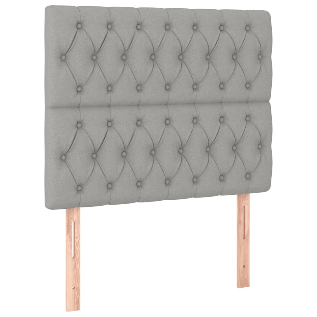 Cadre de lit avec tête de lit Gris clair 90x200 cm Tissu Lits & cadres de lit vidaXL   