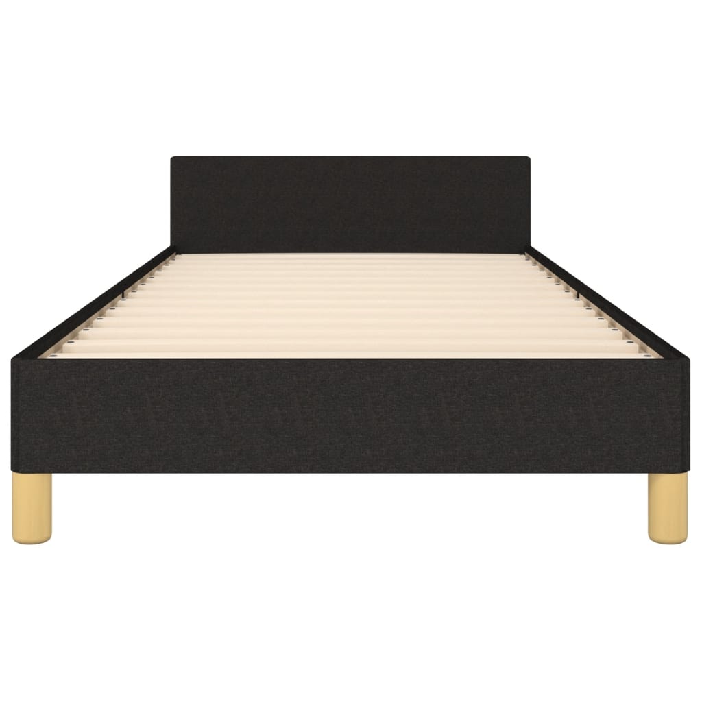 Cadre de lit avec tête de lit Noir 90x200 cm Tissu Lits & cadres de lit vidaXL   