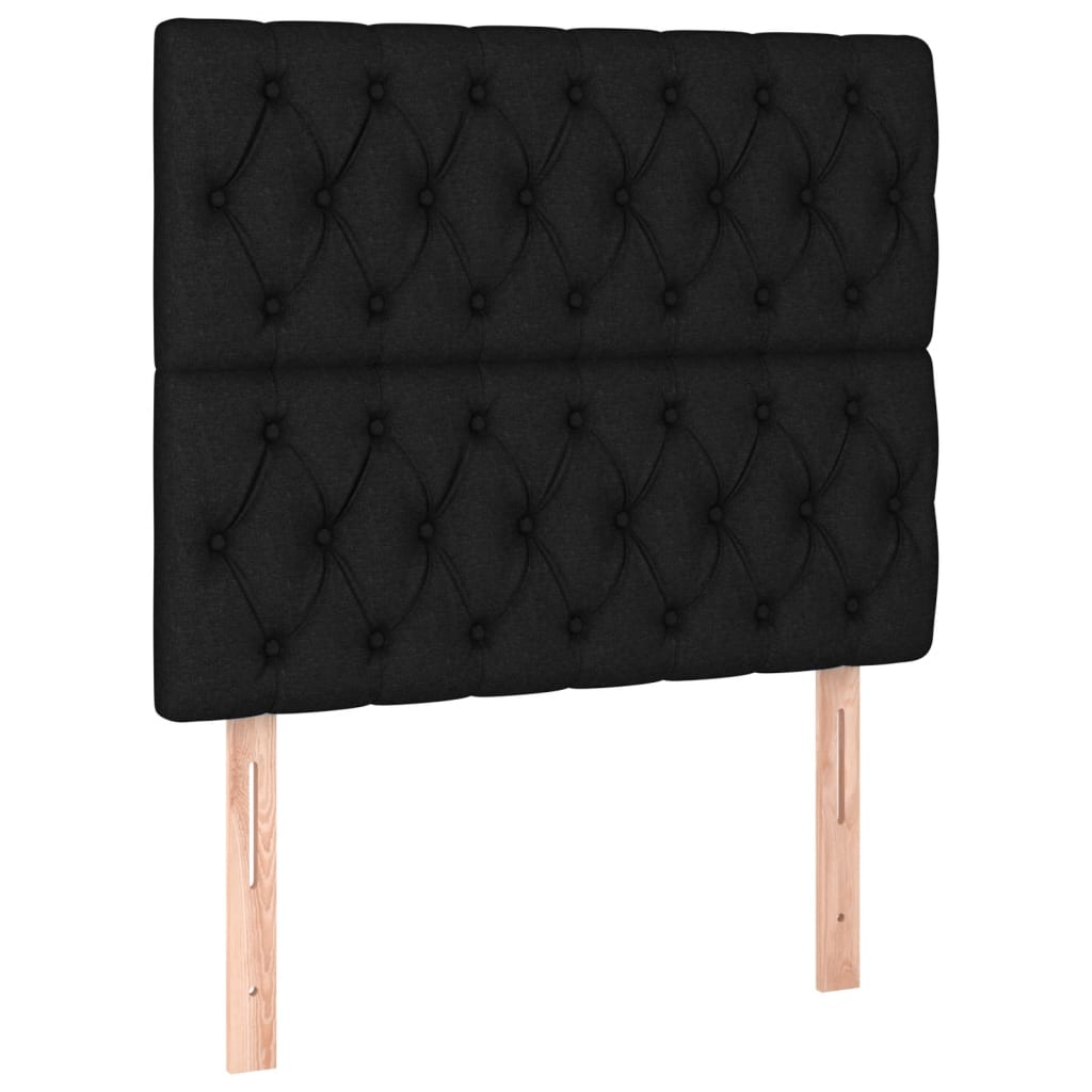 Cadre de lit avec tête de lit Noir 90x200 cm Tissu Lits & cadres de lit vidaXL   