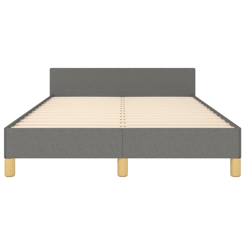 Cadre de lit avec tête de lit Gris foncé 120x200 cm Tissu Lits & cadres de lit vidaXL   