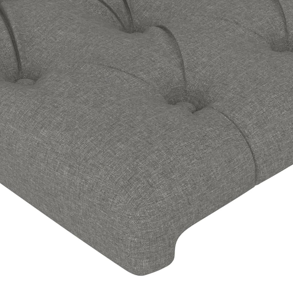 Cadre de lit avec tête de lit Gris foncé 120x200 cm Tissu Lits & cadres de lit vidaXL   