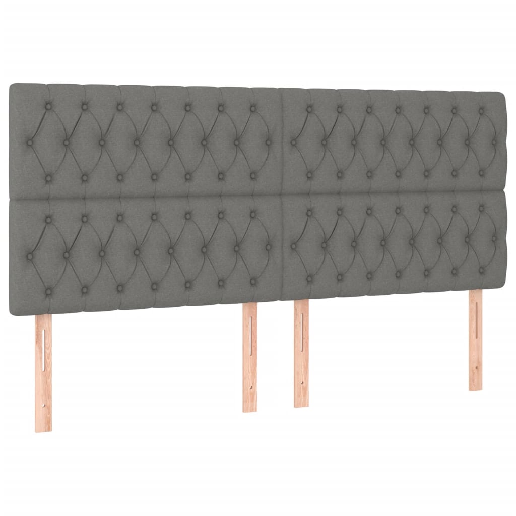 Cadre de lit avec tête de lit Gris foncé 180 x 200 cm Tissu Lits & cadres de lit vidaXL   