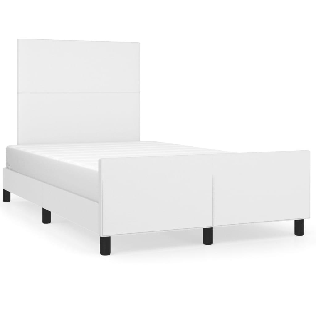 Cadre de lit avec tête de lit Blanc 120x200 cm Similicuir Lits & cadres de lit vidaXL   