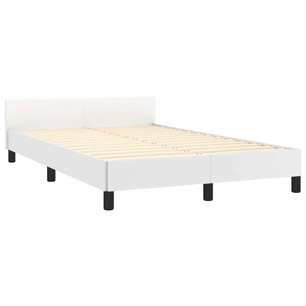 Cadre de lit avec tête de lit Blanc 120x200 cm Similicuir Lits & cadres de lit vidaXL   
