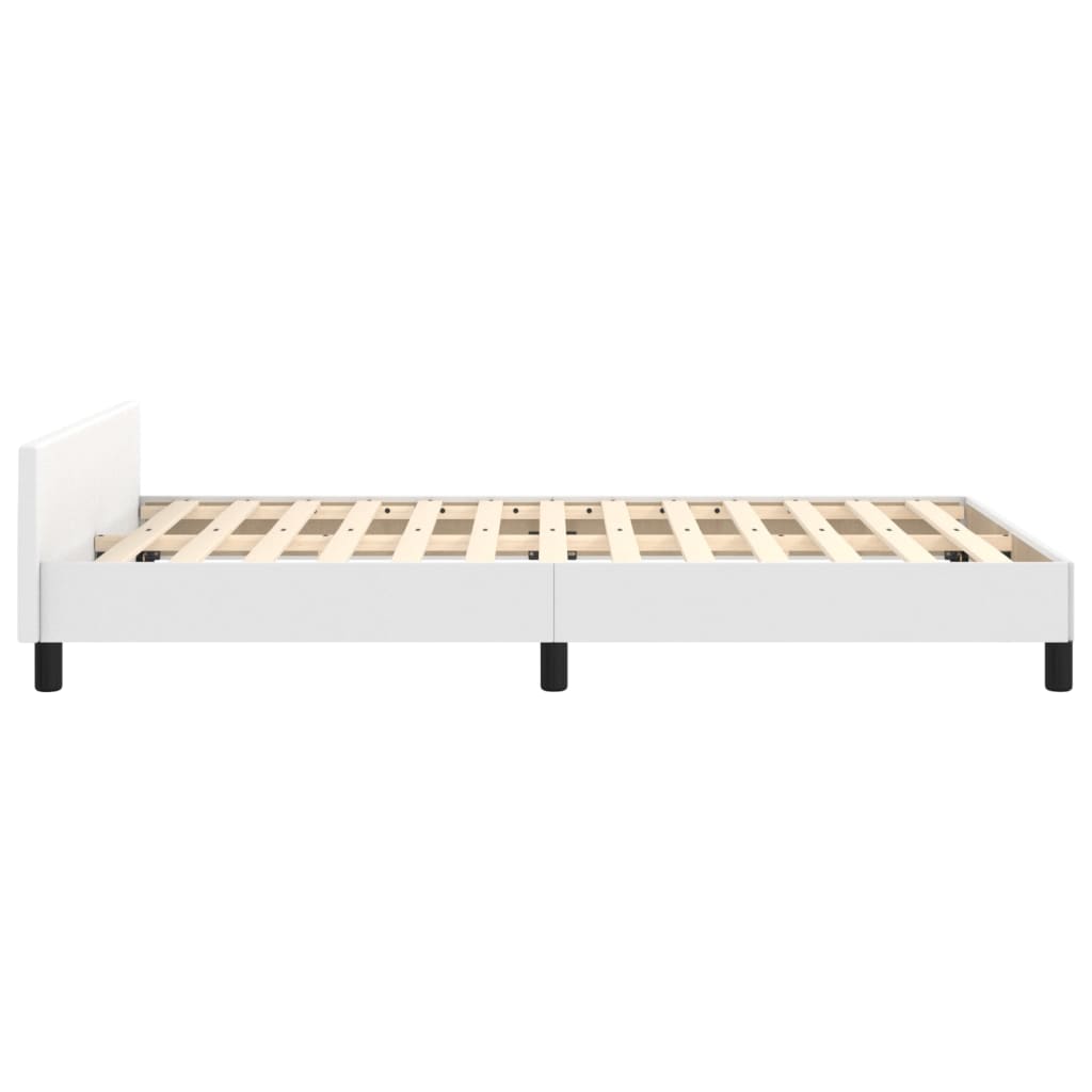 Cadre de lit avec tête de lit Blanc 120x200 cm Similicuir Lits & cadres de lit vidaXL   