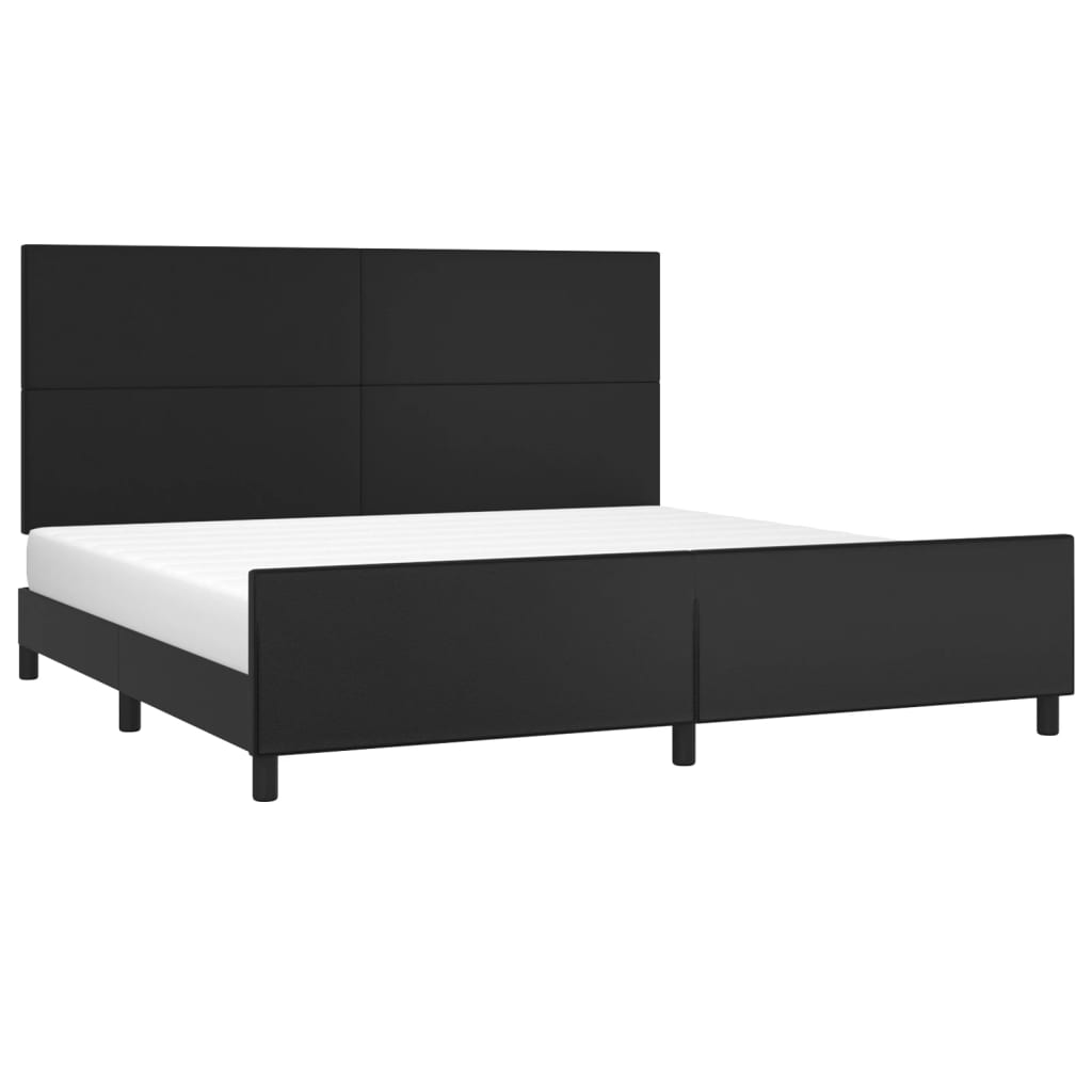 Cadre de lit avec tête de lit Noir 200x200 cm Similicuir Lits & cadres de lit vidaXL   