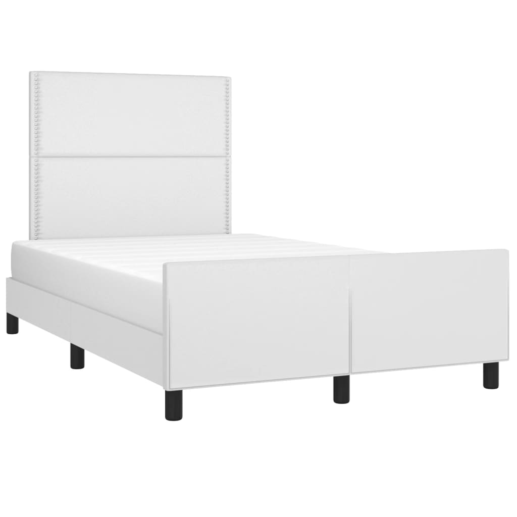Cadre de lit avec tête de lit Blanc 120x200 cm Similicuir Lits & cadres de lit vidaXL   