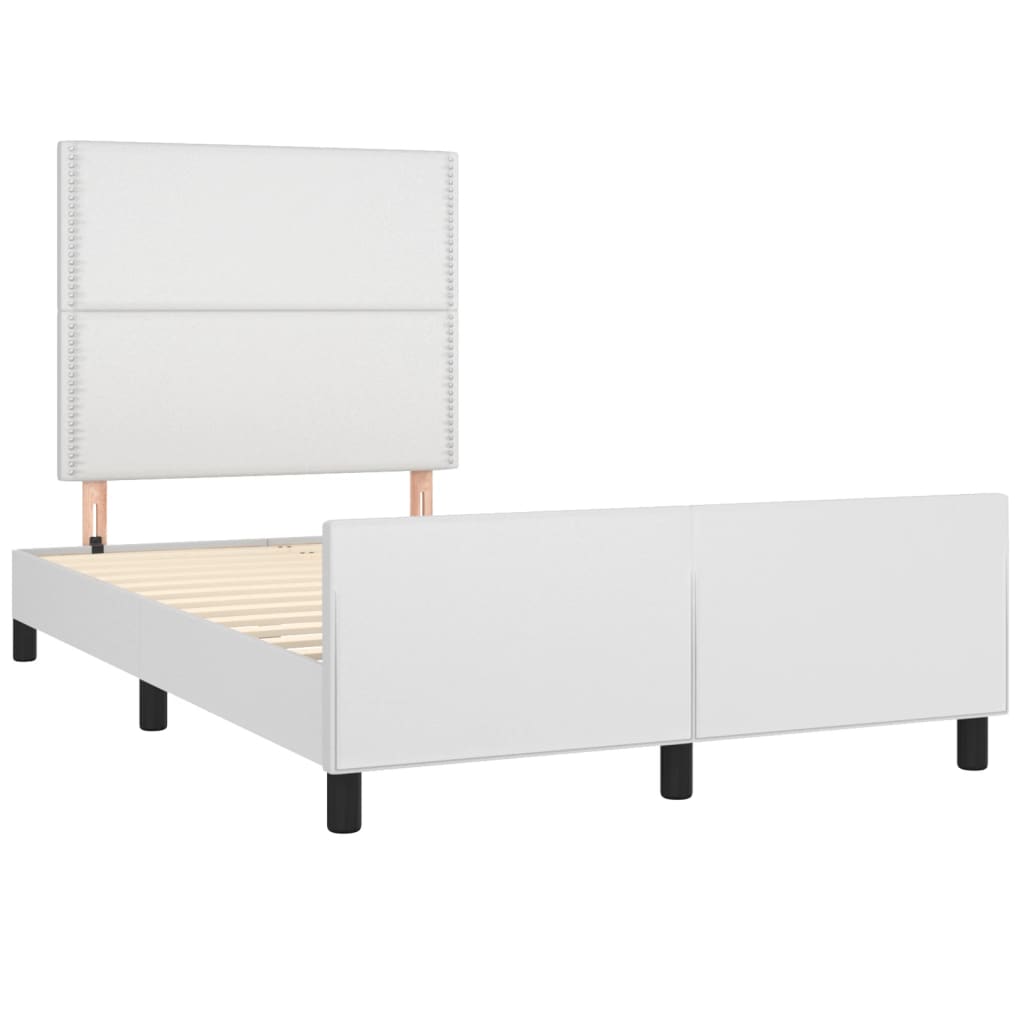 Cadre de lit avec tête de lit Blanc 120x200 cm Similicuir Lits & cadres de lit vidaXL   