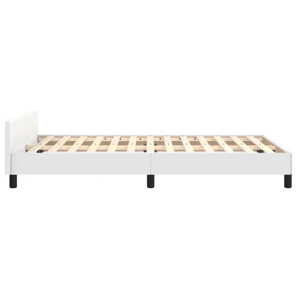 Cadre de lit avec tête de lit Blanc 120x200 cm Similicuir Lits & cadres de lit vidaXL   