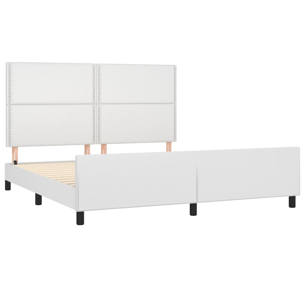 Cadre de lit avec tête de lit Blanc 180x200 cm Similicuir Lits & cadres de lit vidaXL   