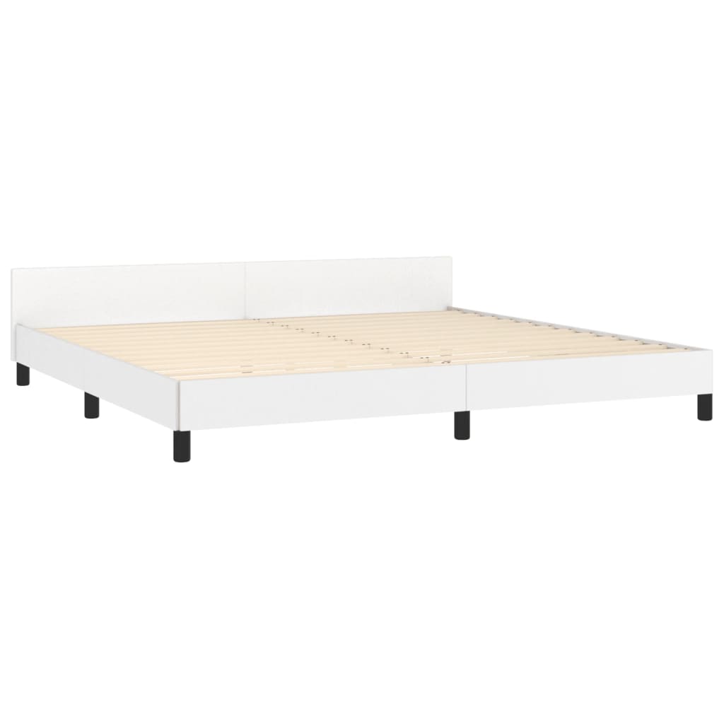 Cadre de lit avec tête de lit Blanc 200x200 cm Similicuir Lits & cadres de lit vidaXL   