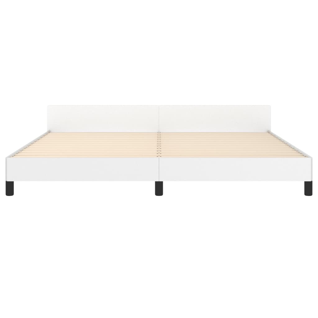 Cadre de lit avec tête de lit Blanc 200x200 cm Similicuir Lits & cadres de lit vidaXL   