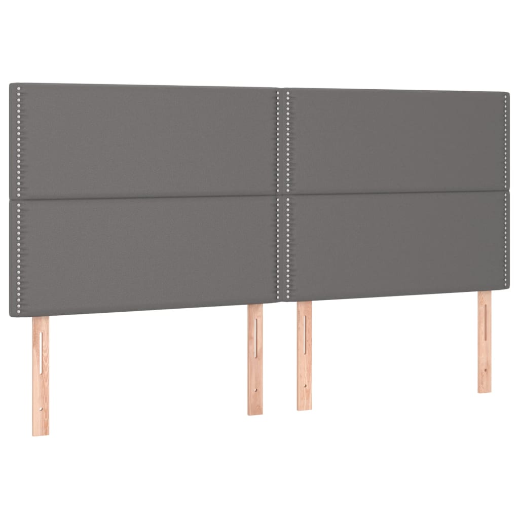 Cadre de lit avec tête de lit Gris 200x200 cm Similicuir Lits & cadres de lit vidaXL   