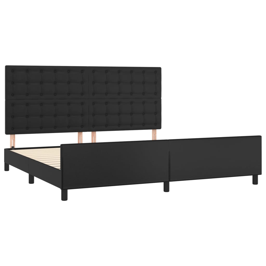 Cadre de lit avec tête de lit Noir 200x200 cm Similicuir Lits & cadres de lit vidaXL   